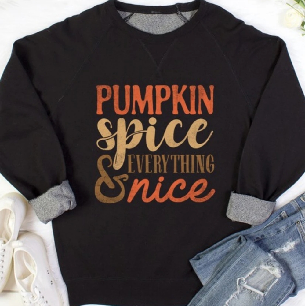 Pumpkin Spice Sweatshirt- Black